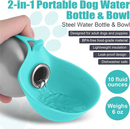 HAPPY PETS™ Portable Dog Water Bottle with Bowl